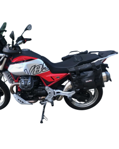 Bags & Bike DOLM V85-05 coppia borse laterali Dolomiti per Moto Guzzi V85 Strada e TT dal 2025.