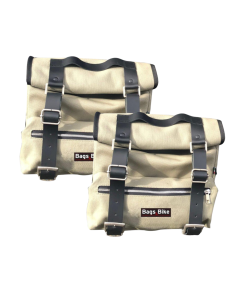 Bags & Bike SAHARA coppia borse laterali in canvas verde.