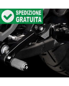 Poggia piedi regolabili completi di leve freno posteriore e cambio Gilles Tooling  RCT-BM12-SB-KIT-B per la moto BMW R 1300 GS in alluminio anodizzato. 