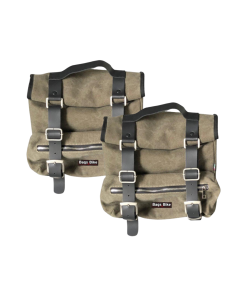Bags & Bike SAHARA coppia borse laterali in canvas verde.