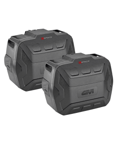 Givi XSPACE coppia di valigie laterali espandibili nere.