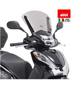 GIVI D1100ST Cupolino basso specifico Trasparente per HONDA SH 300I (15 > 19), non protegge la zona delle mani.