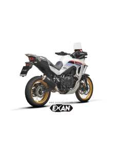 Exan XH20-00-ORT scarico terminale in acciaio inox nero OV-rally per Honda XL750 Transalp.