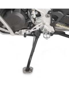 Base maggiorata Givi ES5134 in acciaio e alluminio studiata per allargare la superficie del cavalletto laterale della moto Bmw F850GS e F 900 GS Adventure.