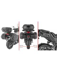 Givi PX2171 telaietti Tech per valigie V37 sulla moto Yamaha Tracer 9 dal 2025.