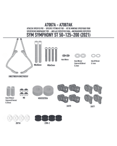 Kappa A7067AK kit di attacchi per il parabrezza 7067AK su Sym Symphony ST 50-125-200 dal 2021.