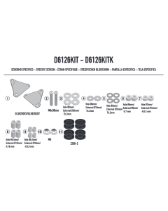 Kappa D6126KITK attacchi parabrezza 6126DTK per Kymco Downtown 350 GT dal 2024.