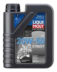 Liqui Moly 1500 olio motore moto 20W50 Motorbike Street da 1 litro.