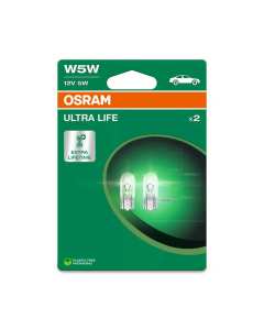 Osram O2825ULT2BL coppia di lampade 12V Ultra Life - W5W - 5W - W2,1x9,5d.