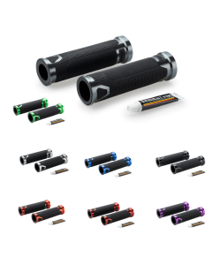 Puig 22272 manopole Revving Grips in gomma e metallo vari colori 123mm.