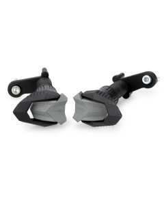 Tamponi paratelaio Puig R19 22621N per Aprilia RS 660 dal 2025 in nylon nero con coperture in gomma grigia. 