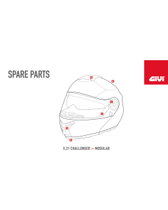Givi Z2498G768R Ricambio estrattore posteriore colore titanio opaco alto, per casco modulare X.21 Challenger