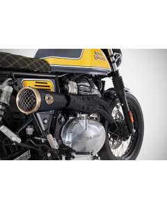 Zard ZRE014S00SBR-B scarico completo kit racing 2 in 1 nero alto per Royal Enfield Continental GT 650 2019-2024.