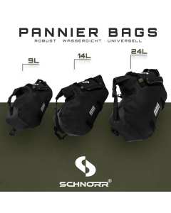 Zieger 10012201 coppia borse laterali impermeabili Schnorr Pannier 9L/14L/29 litri.