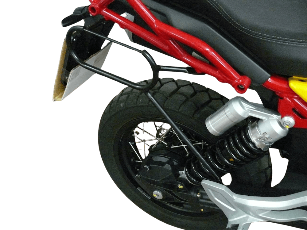 Moto Guzzi V85TT telaietti picoli per borse laterali.