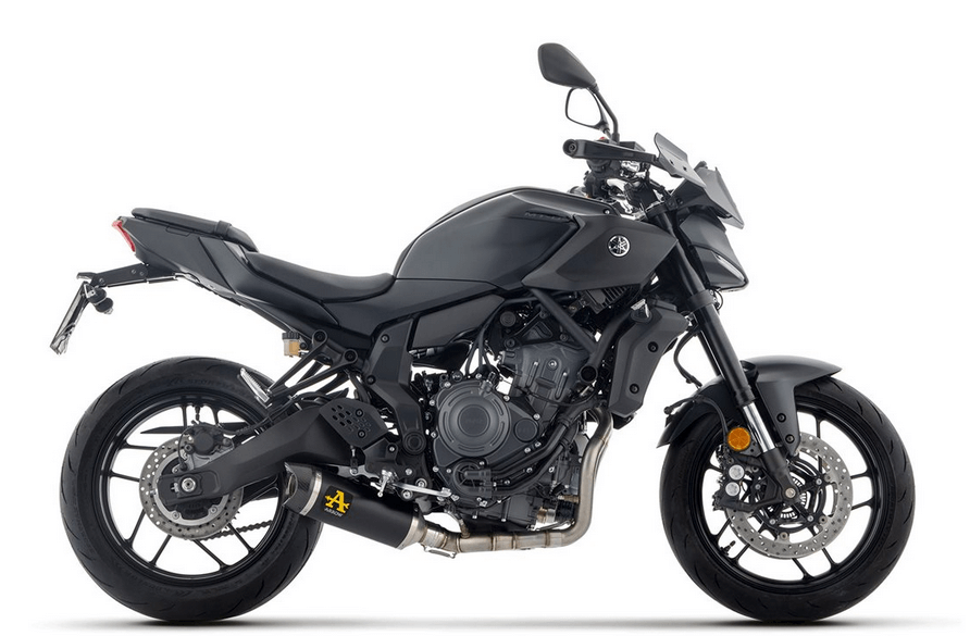 Scarico completo nero Yamaha MT07 dal 2025 Arrow 71095AKN thunder Dark. 71095AKN scarico completo arrow Thunder per la moto Yamaha MT-07 dal 2025.