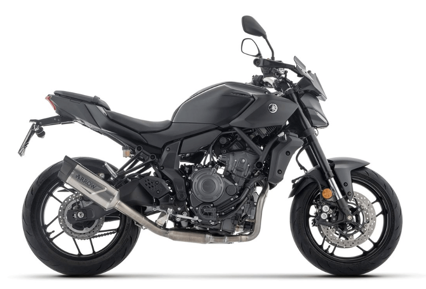 Yamaha MT-07 dal 2025 scarico completo Arrow 71994PK. Scarico completo Arrow 71994PK per la moto Yamaha MT-07 dal 2025.