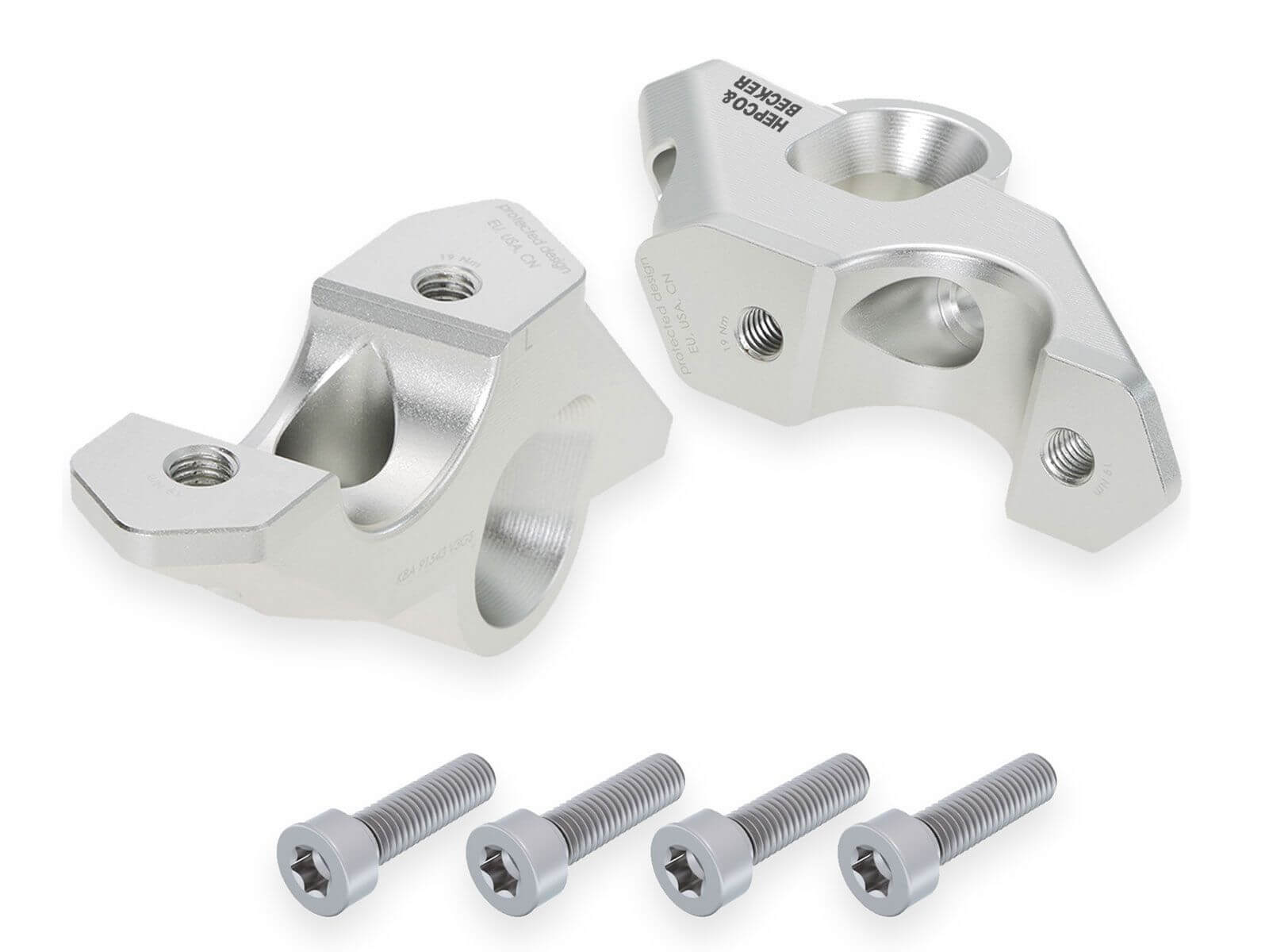 Riser pull back BMW R 1300 GS. Hepco & Becker 42456532 00 09 riser H30mm con arretramento di 33mm per la moto Bmw R 1300 GS.