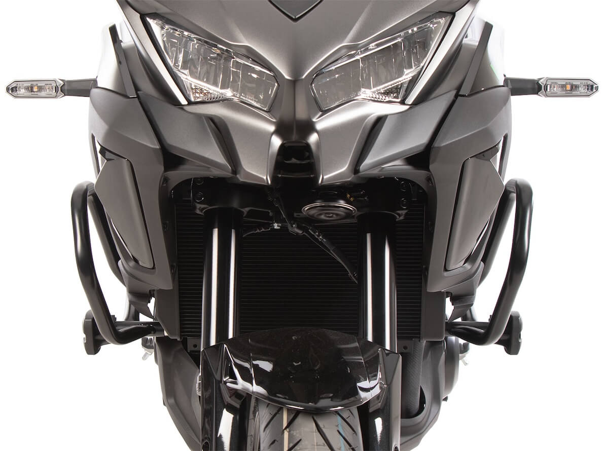 Kawasaki Versys 1100 dal 2025 barre paramotore nere. Hepco & Becker 5012554 00 01 coppia di barre paramotore Versys 1100 dal 2025.