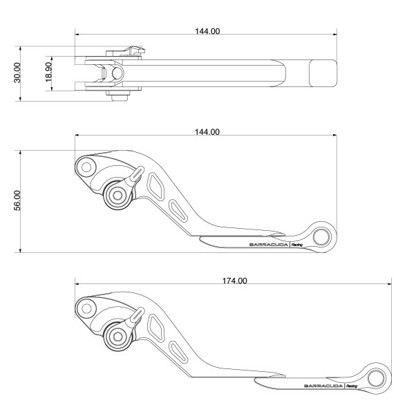 Misure leve barracuda SG6127 per moto Suzuki.