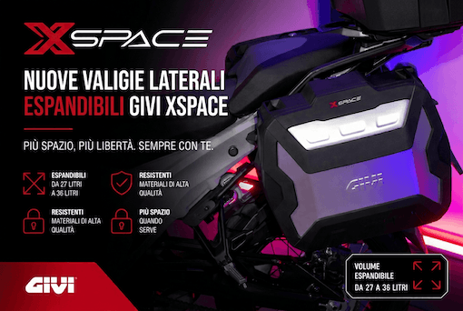 Givi X-Space valigia laterale espandibile.