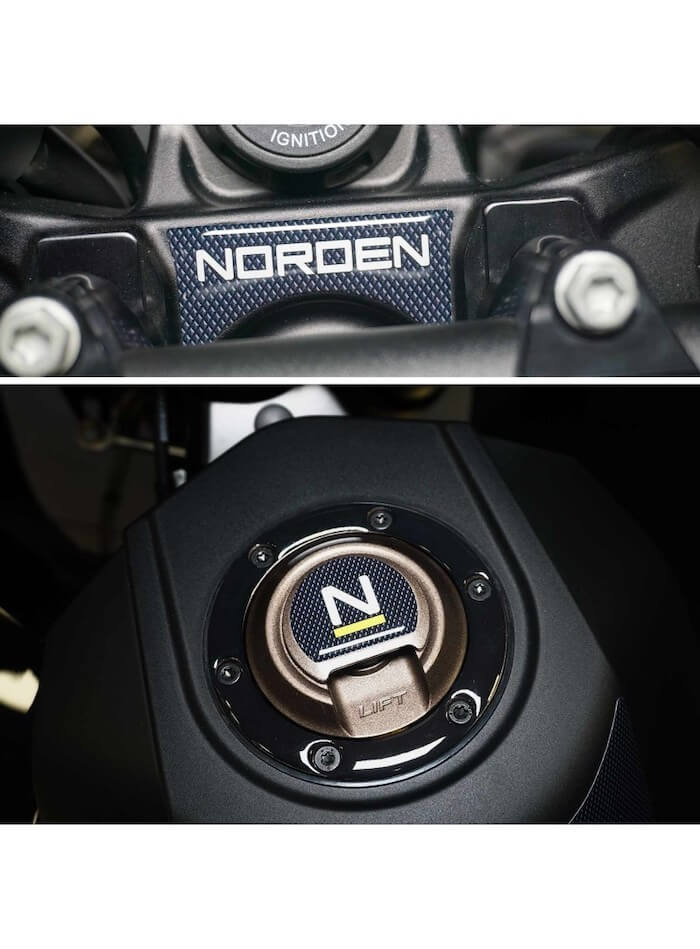 Husqvarna Norden 901 adesivo tappo serbatoio carbon e nero