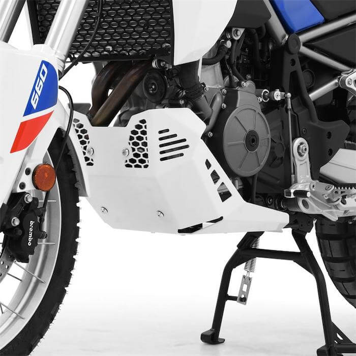 Protezione paracoppa in alluminio bianco per Aprilia Tuareg 660