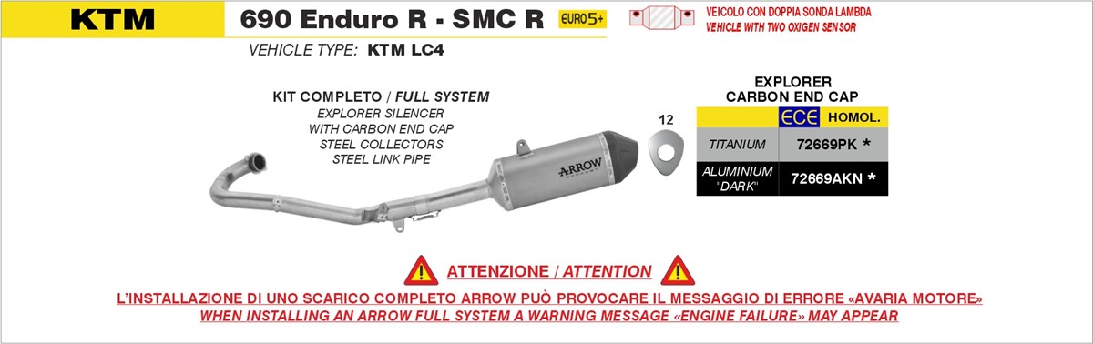Arrow 72669PK kit completo con terminale Explorer.