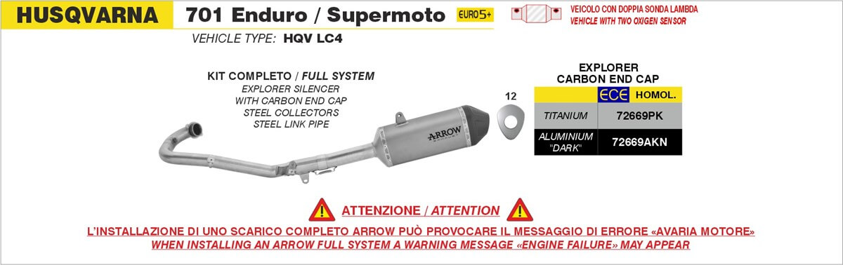 Kit completo Explorer in alluminio "Dark" Arrow 72669AKN.