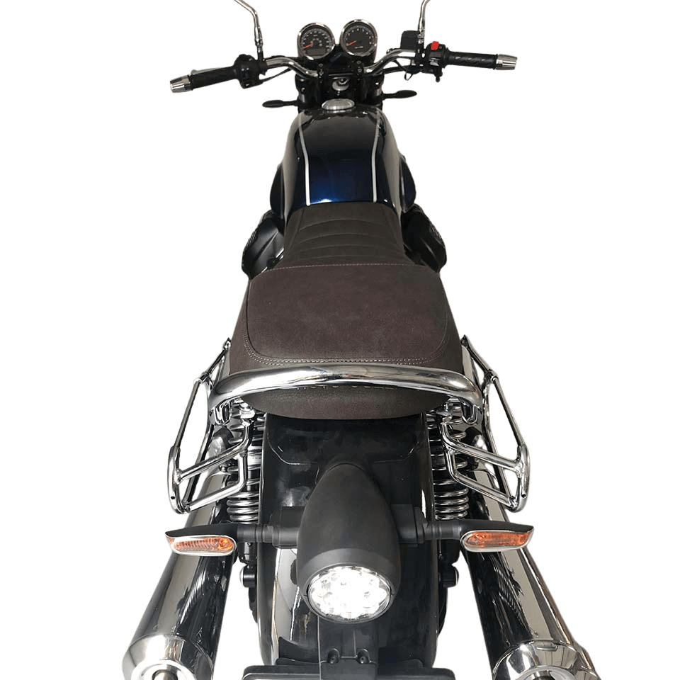 Moto Guzzi V7 Special coppia di telaietti borse laterali cromati. TLV7/01/C/S ingombro telaietti Bags & Bike Moto Guzzi V7 850 Special.