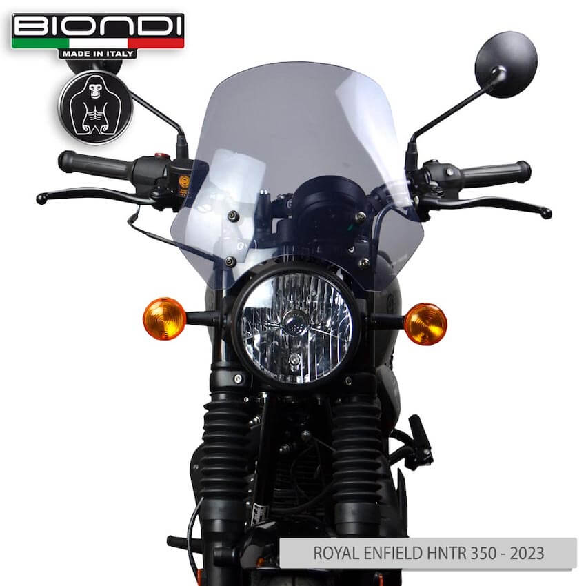 Cupolino alto Biondi 8010434 per la moto Royal Enfield HNTR 350 fumè chiaro.
