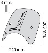 Misure cupolino Biondi 8010435 per Royal Enfield Super Meteor.