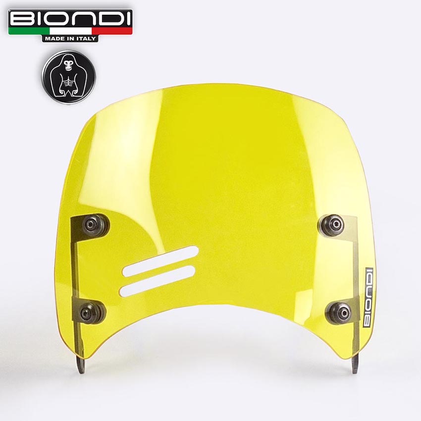 Cupolino giallo trasparente per la moto Royal Enfield Scramm 411.