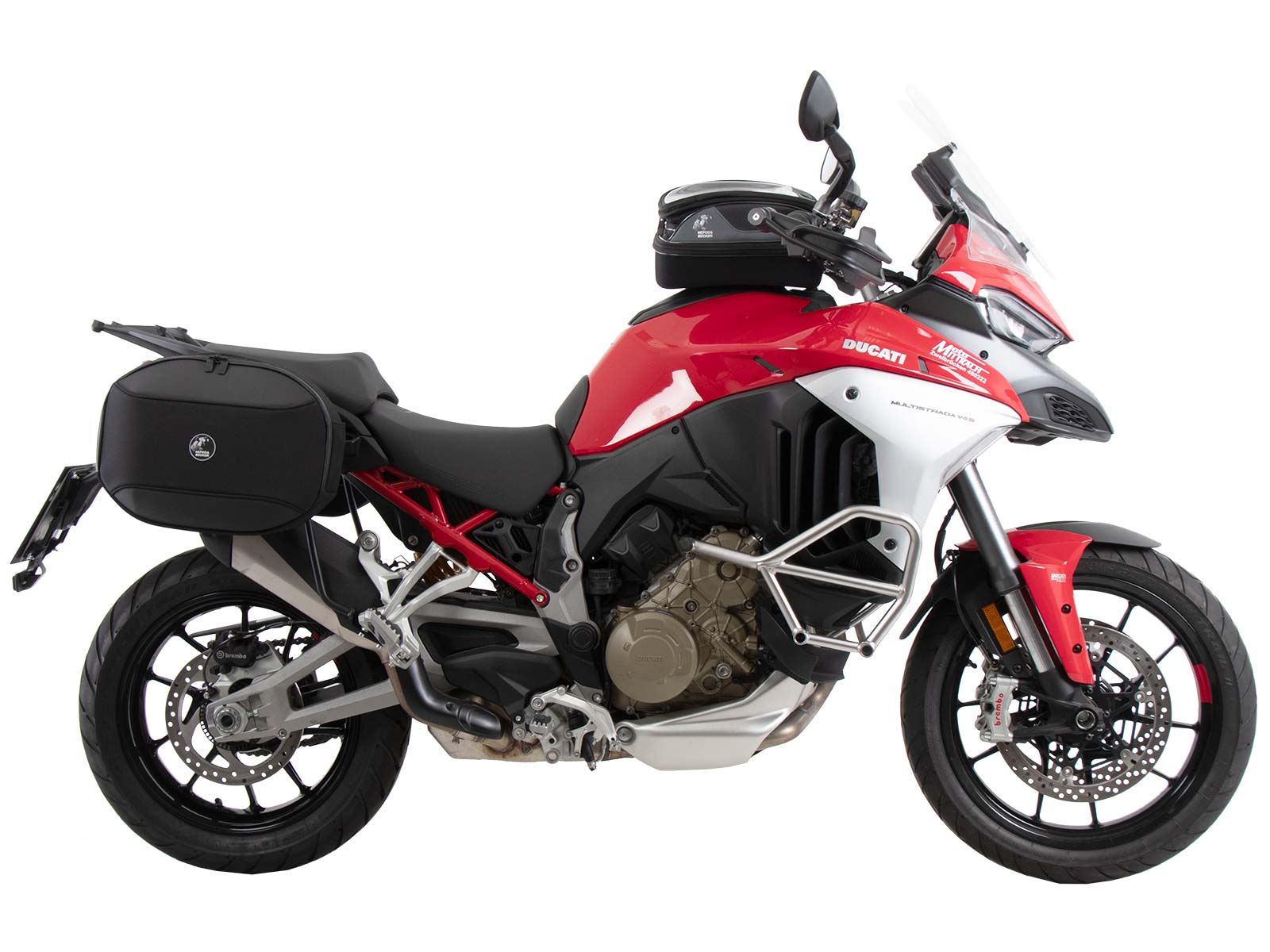 Hepco & Becker coppia di borse Street con telaietti C-Bow per la moto Multistrada Rally dal 2025. Borse laterali Hepco & Becker modello Street montate sulla moto Ducati Multistrada V4 dal 2025.