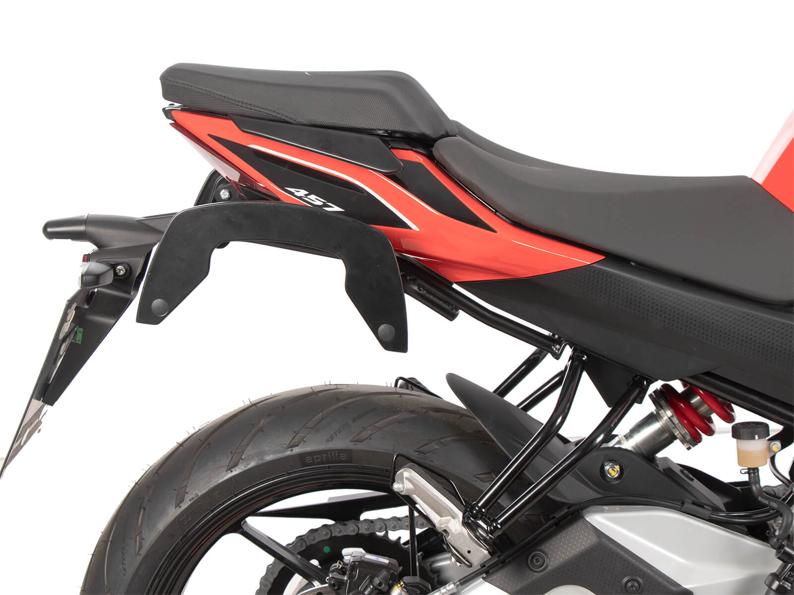 6307681 00 01 telaietti C-Bow hepco & Becker. Borse laterali Hepco & Becker montate sulla moto Aprilia Tuono 457.