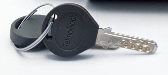 Chiave per apertura e chiusura antifurto blocca ruota TeknoBlock. Chiave di sicurezza per antifurto TeknoBlock.