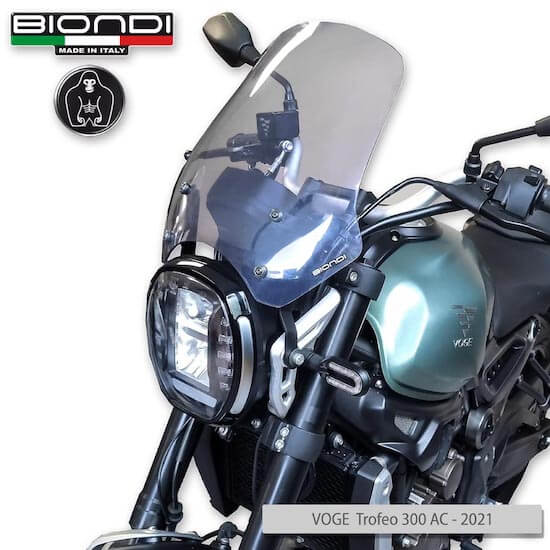 Cupolino Biondi Alto Touring 8010468 trasparente per la moto Voge Trofeo 500AC e 300AC.