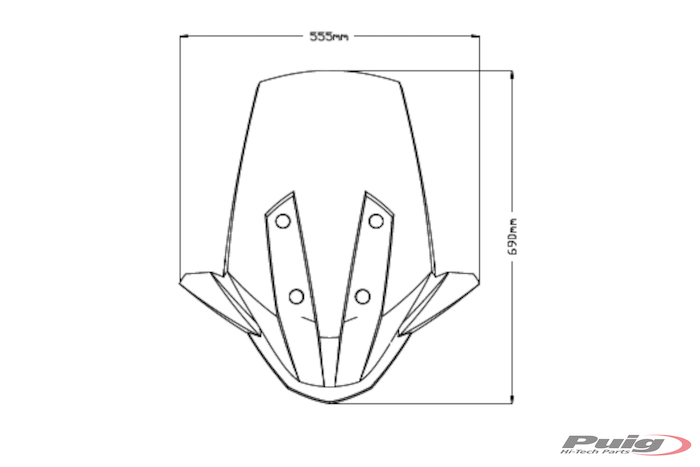 Dimensioni cupolino Puig V-Tech Line Touring 20732