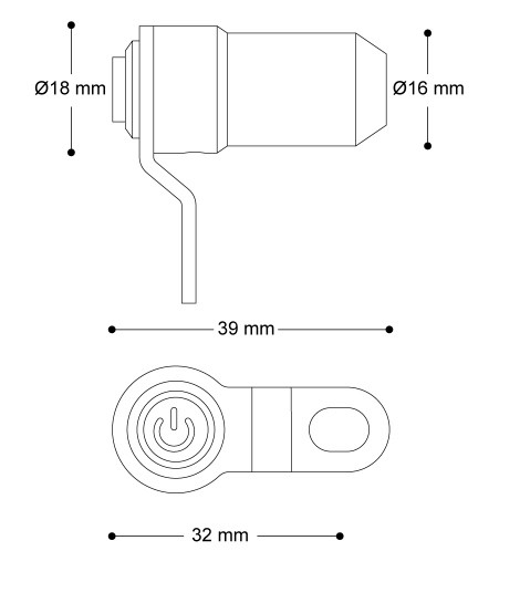 Dimensioni pulsante faretti moto led Barracuda  N9003-48-51 .