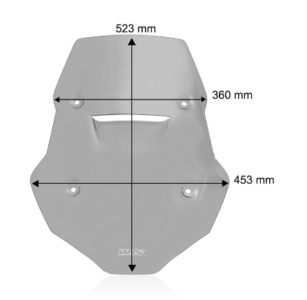 Dimensioni del cupolino WRS Youring CF001. WRS CF001 cupolino Touring per la moto CFMoto 700MT dal 2024.