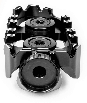 Gilees Tooling Tech-X coppia di pedane moto in alluminio nero. RGK-970-UF35-SET Gilles Tooling pedane moto Tech-X.
