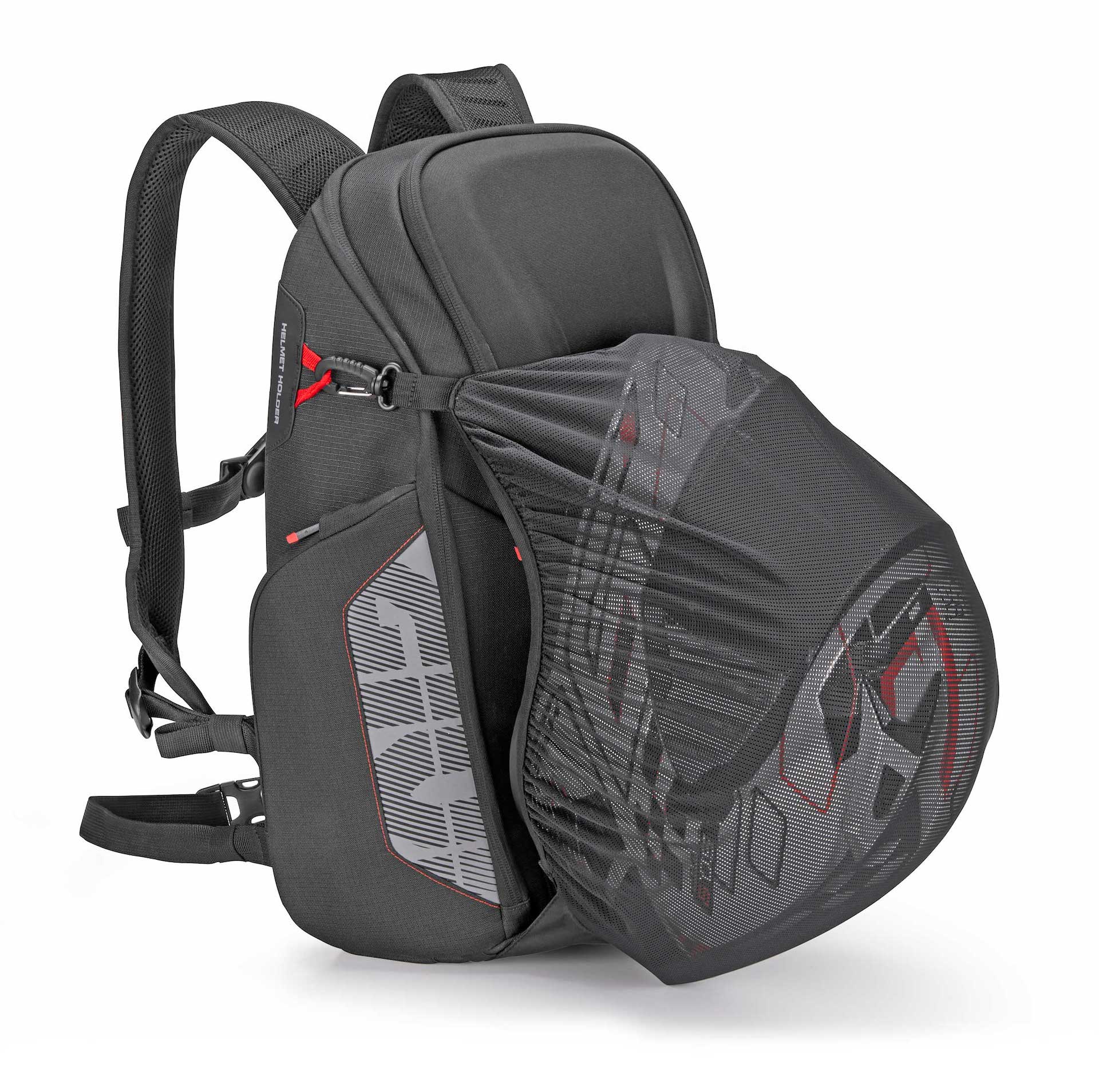 Givi Easy13 zaino moto 18 litri della linea Easy-T con copertina impermeabile. Zaino moto Givi Easy13 da 18L, parte della linea Easy-T. Con tasca porta casco, scomparto laptop 16”