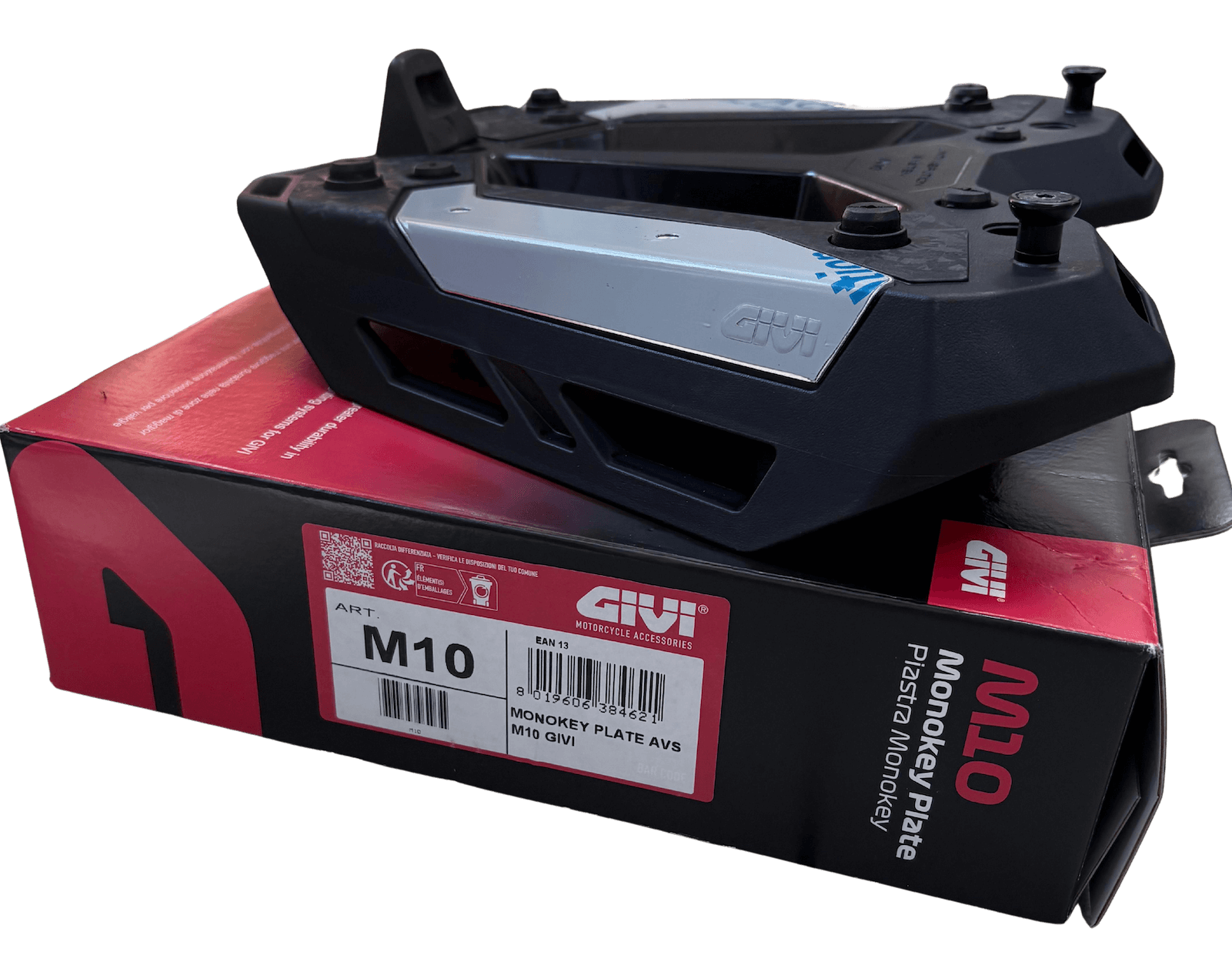 Piastra bauletto Monokey Givi M10. Nuonva piastra Givi M10 per montare un bauletto moto Monokey.