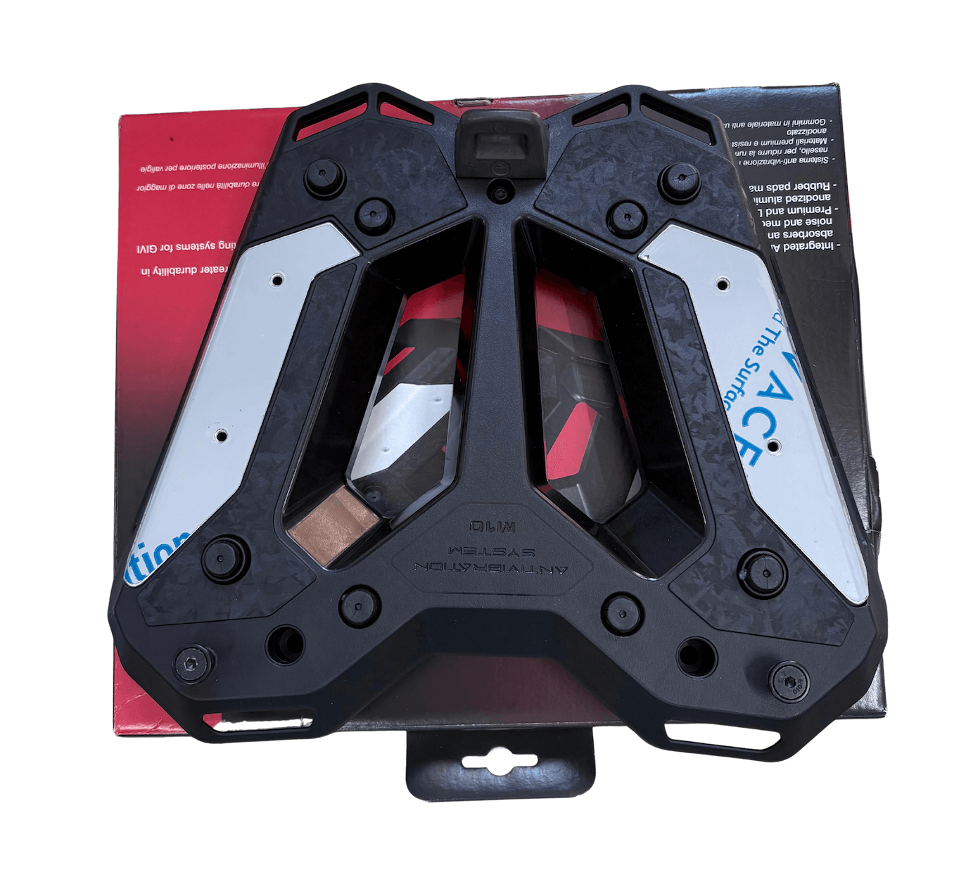 Piastra d'aggancio bauletto moto M10 Givi Monokey. Givi piastra bauletto monokey M10 in nylon e alluminio.