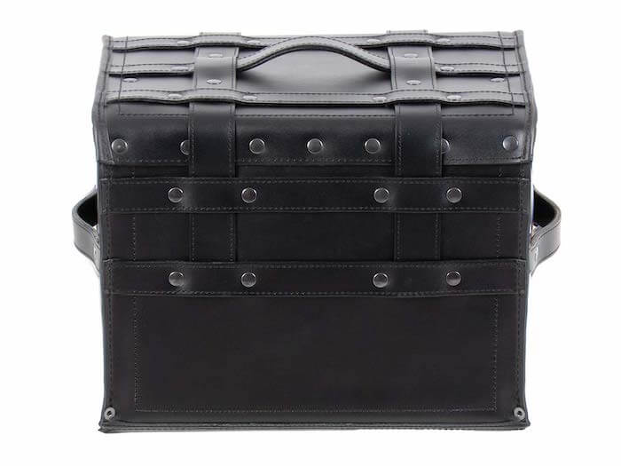 Hepco & Becker borsa da sella in pelle Rugged Chest nera