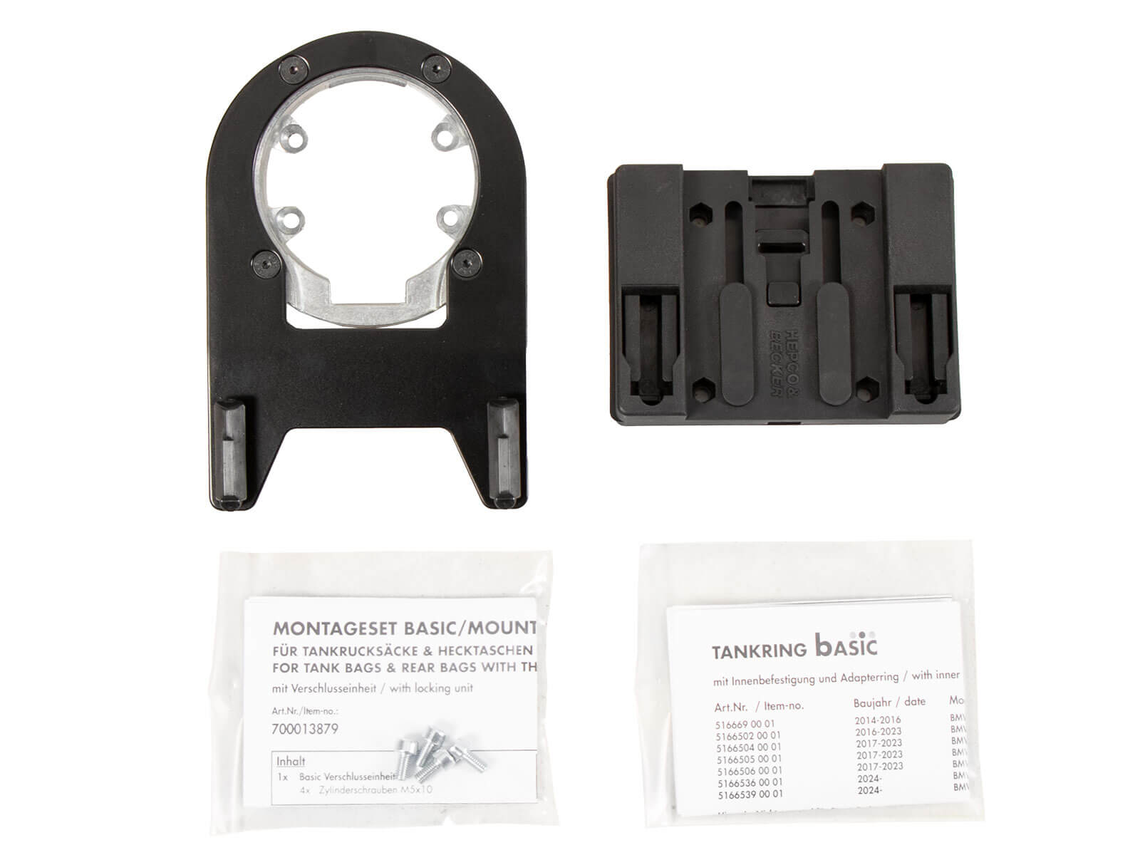 Aggancio Basic Hepco per BMW R 12 GS dal 2025. Sistema d'aggancio borse da serbatoio moto Basic.