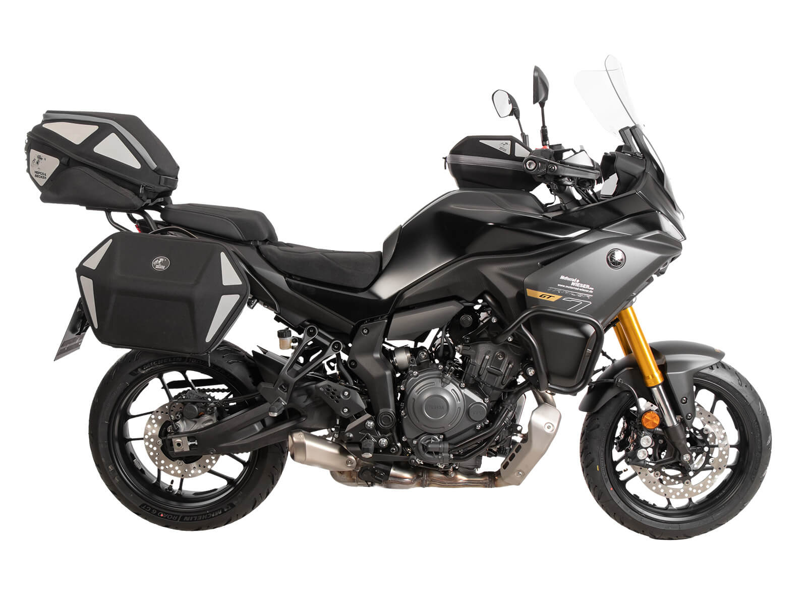 Telaietti Hepco & Becker C-Bow 6304586 00 01 per Yamaha Tracer 7 dal 2025. Coppia di telaietti porta borse laterali Hepco & Becker 6304586 00 01