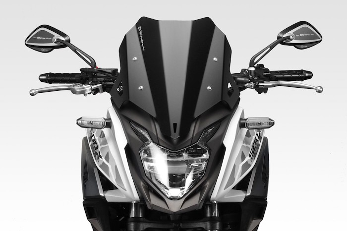 Cupolino nero sportivo DPM Race per Honda CB500X dal 2019