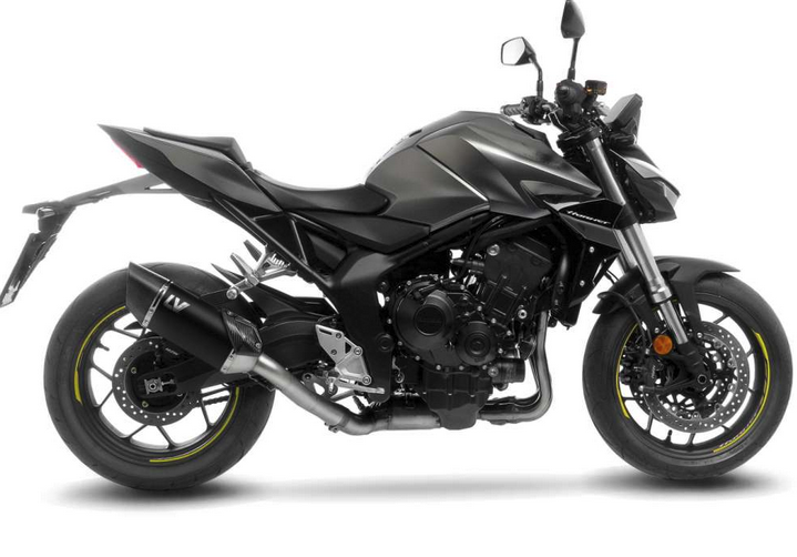 Honda CB1000 Hornet profilo terminale omologato LeoVince LV-14 15617T Titanium. Vista laterale Leovince terminale omologato 15617T Honda CB1000 Hrnet.