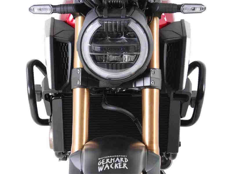 Barre paramotore nere per la moto Honda CB650R dal 2024 Hepco 5019547 00 01. Honda CBR650R 2024 barre paramotore.